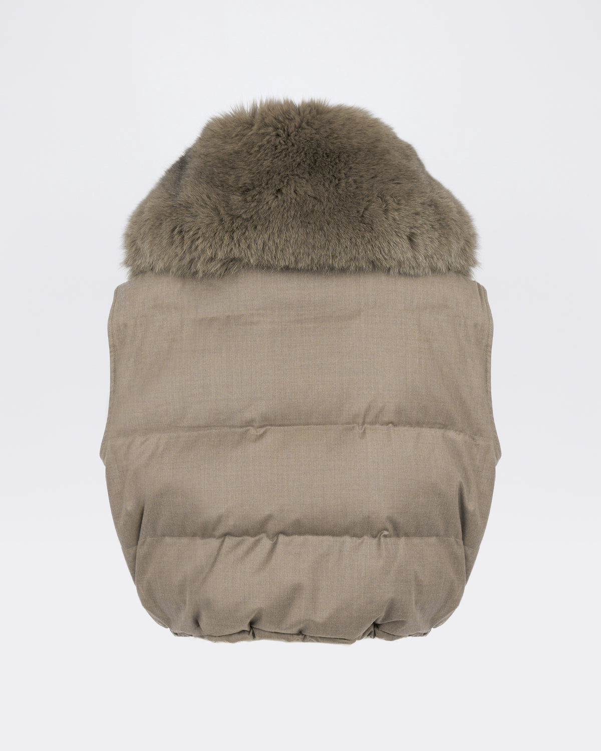 Flannel gilet with fox fur collar - Yves Salomon - New Fall/Winter Collection