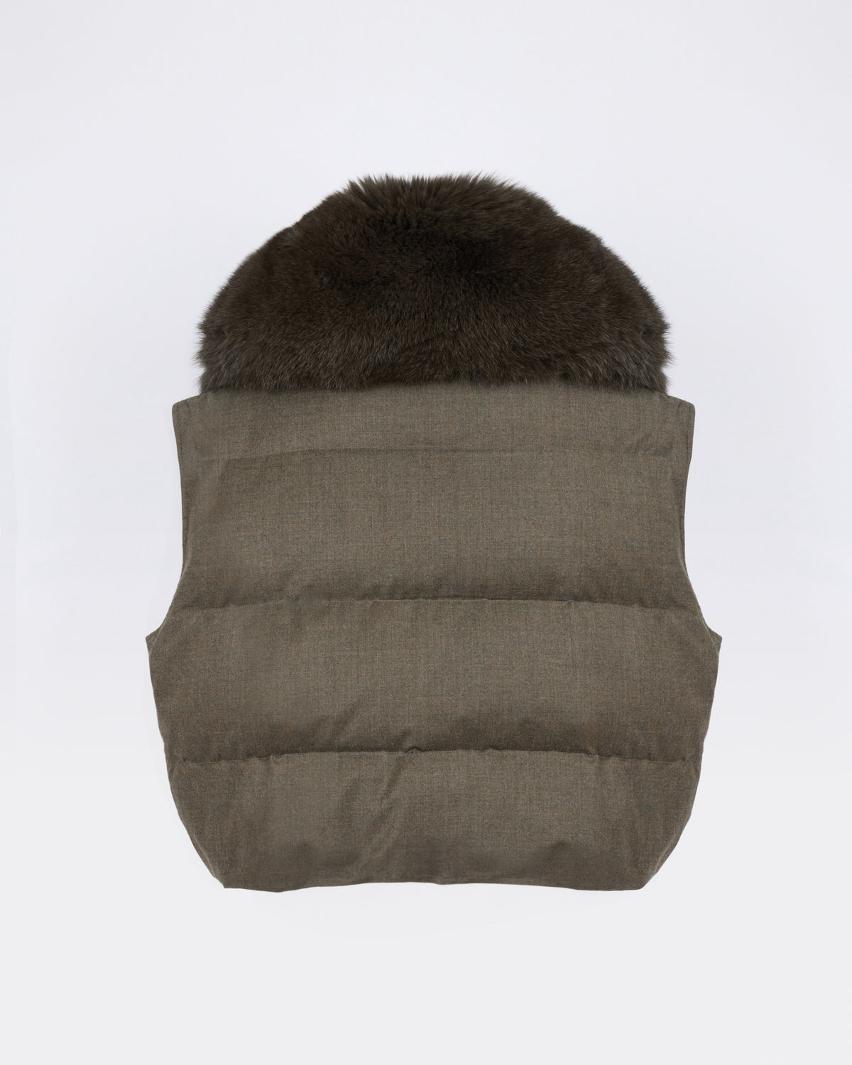 Flannel gilet with fox fur collar - Yves Salomon - New Fall/Winter Collection