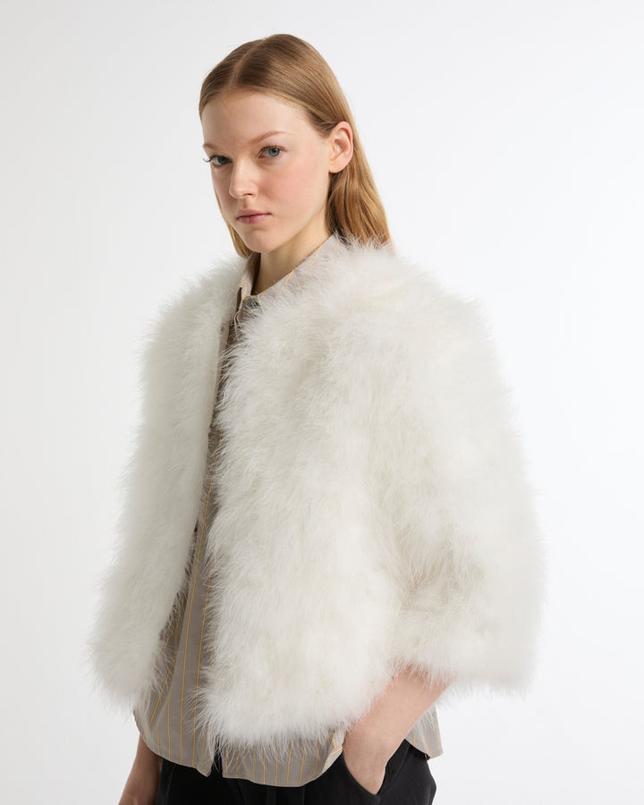 Short feather jacket -Yves Salomon - New spring summer collection