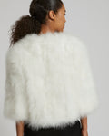 Cropped feather jacket