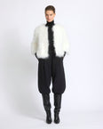 Short feather jacket
