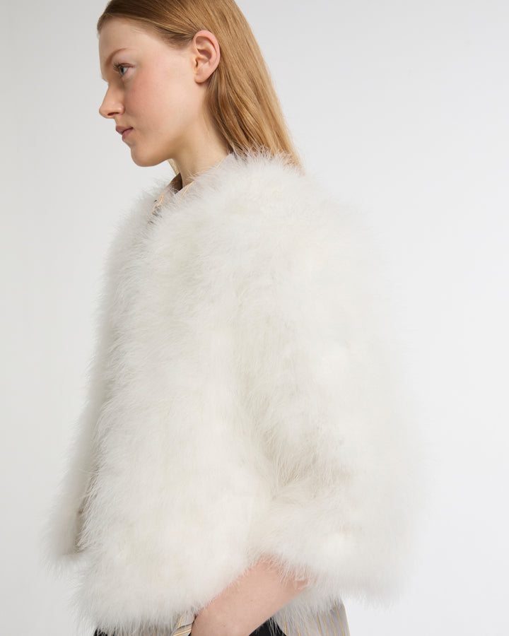 Short feather jacket -Yves Salomon - New spring summer collection