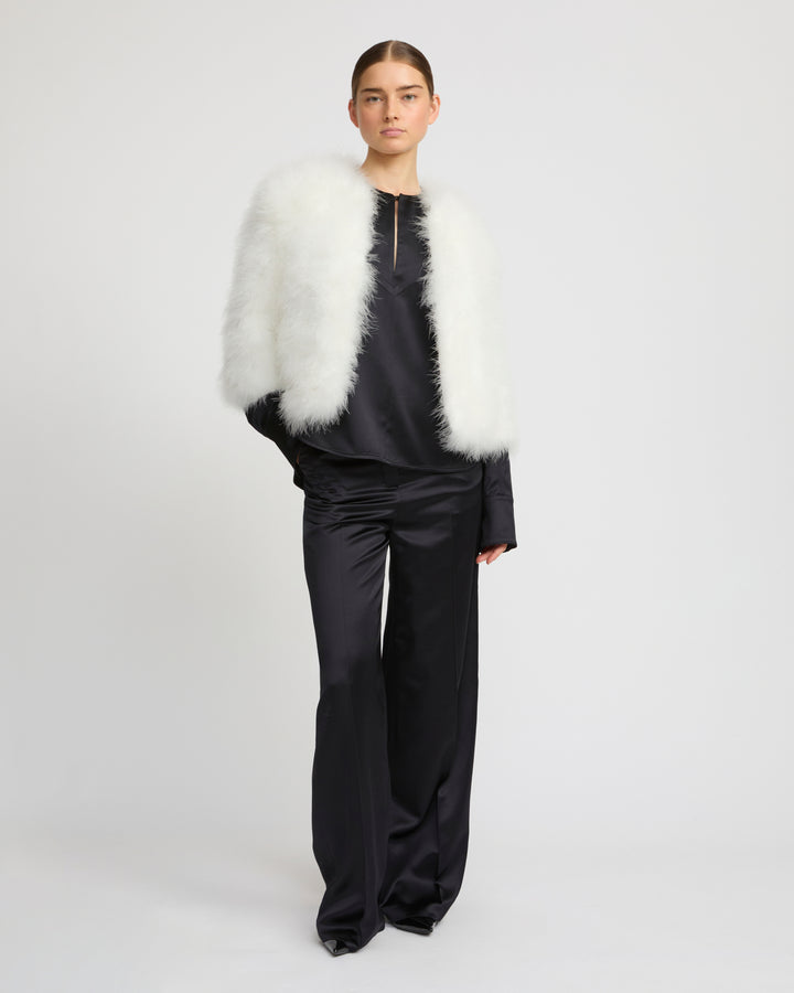 Short feather jacket