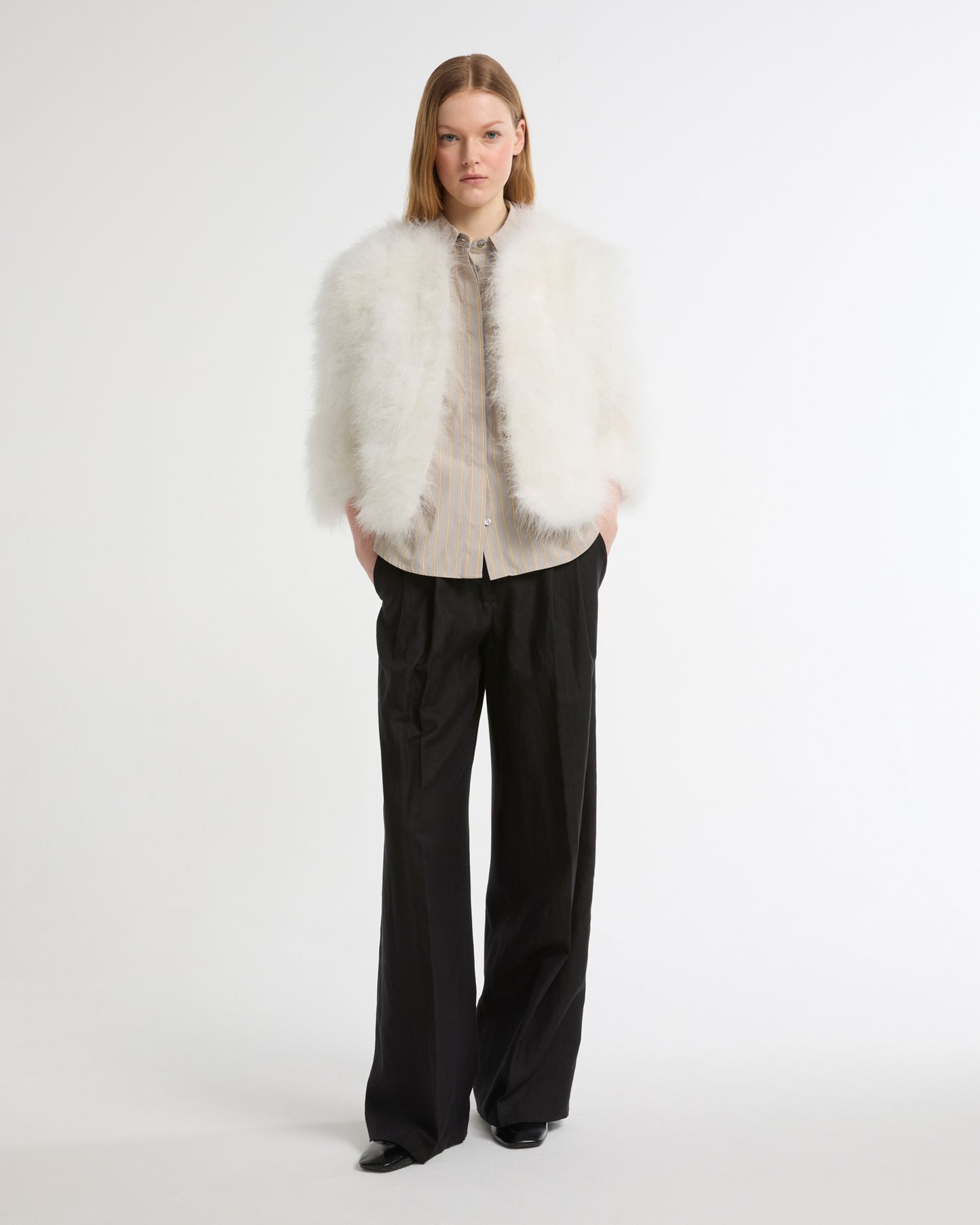 Short feather jacket -Yves Salomon - New spring summer collection