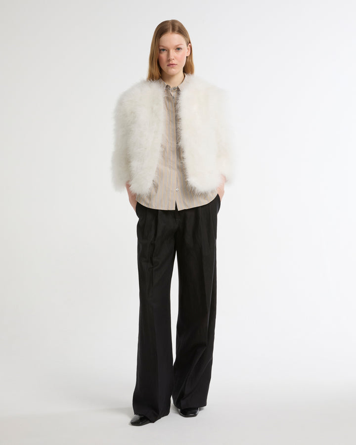 Short feather jacket -Yves Salomon - New spring summer collection