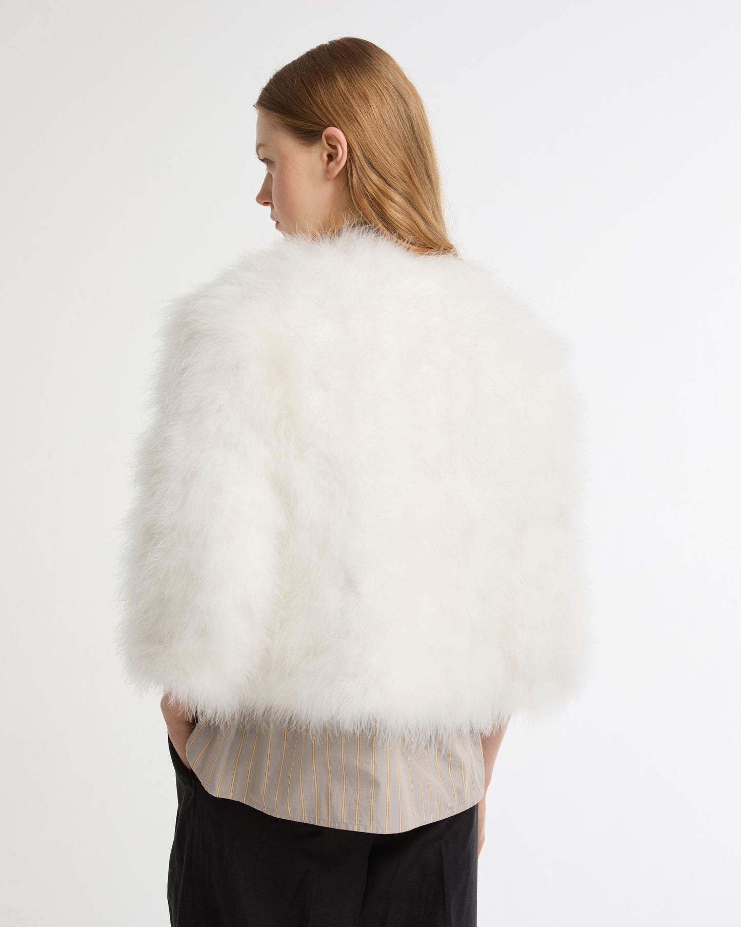 Short feather jacket -Yves Salomon - New spring summer collection