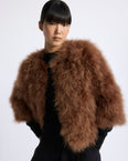 Short feather jacket