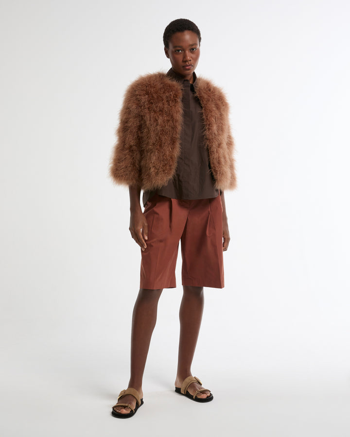 Short feather jacket -Yves Salomon - New spring summer collection