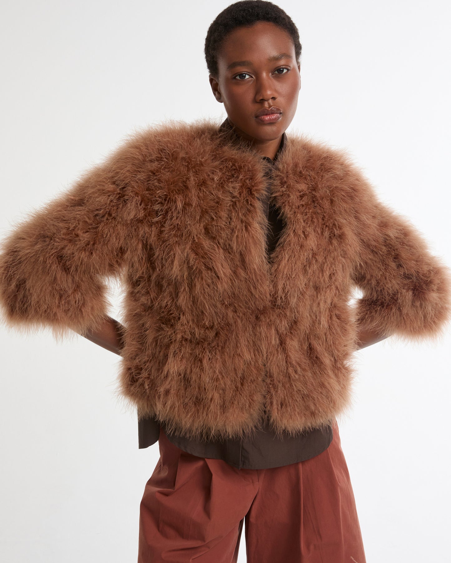 Short feather jacket -Yves Salomon - New spring summer collection