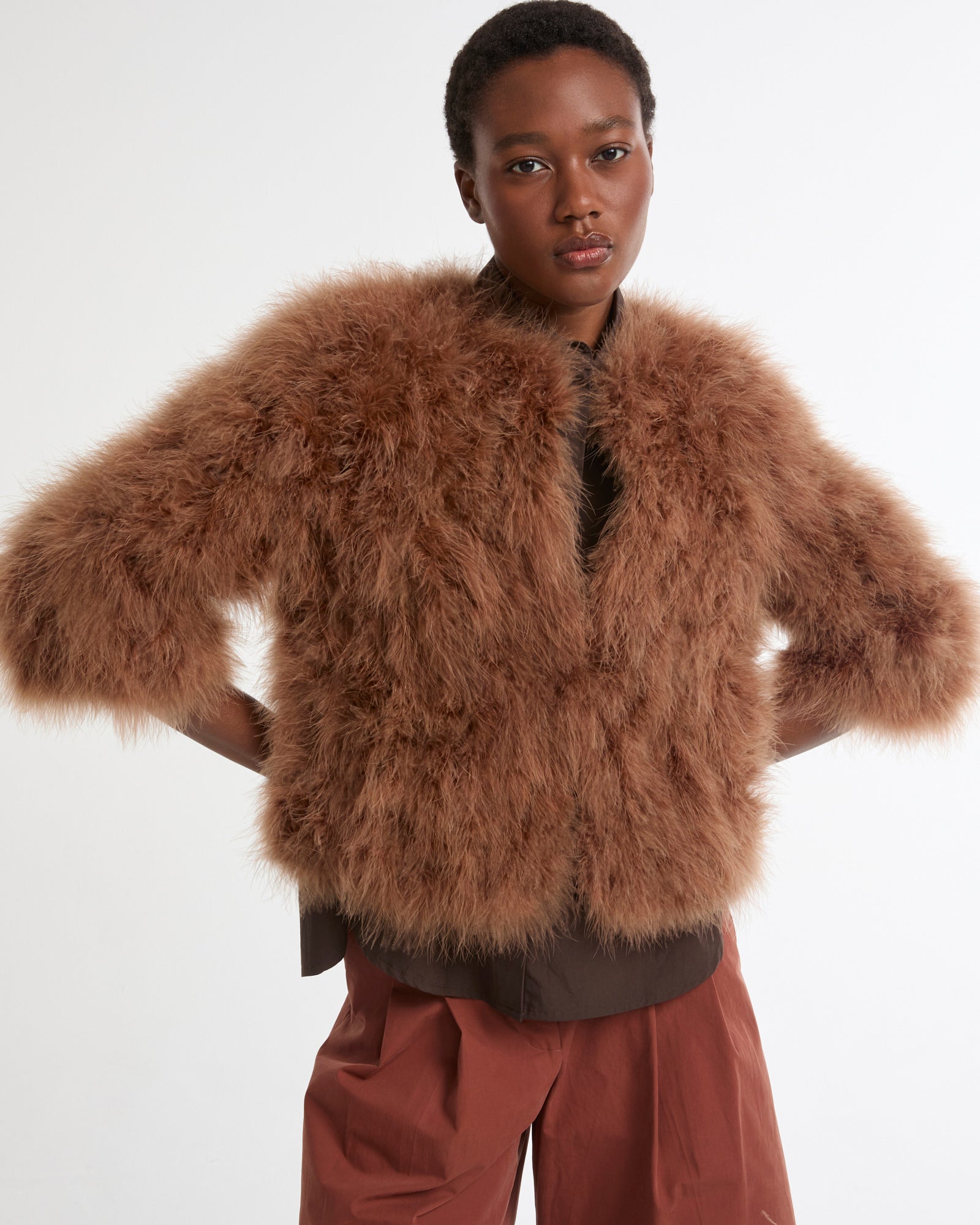 Short feather jacket -Yves Salomon - New spring summer collection