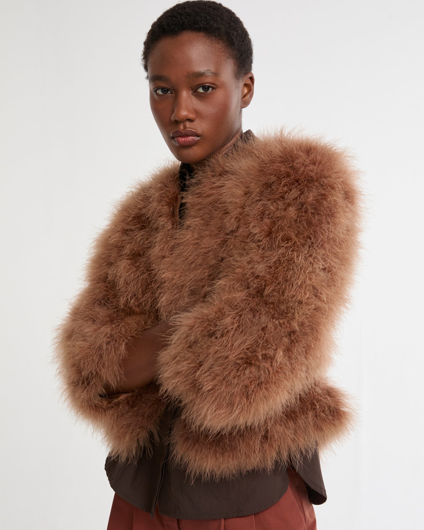 Short feather jacket -Yves Salomon - New spring summer collection