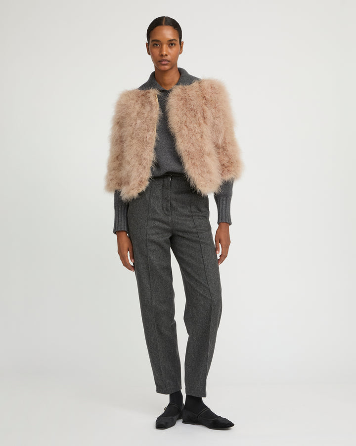 Short feather jacket