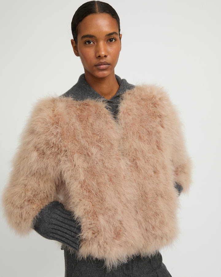 Short feather jacket