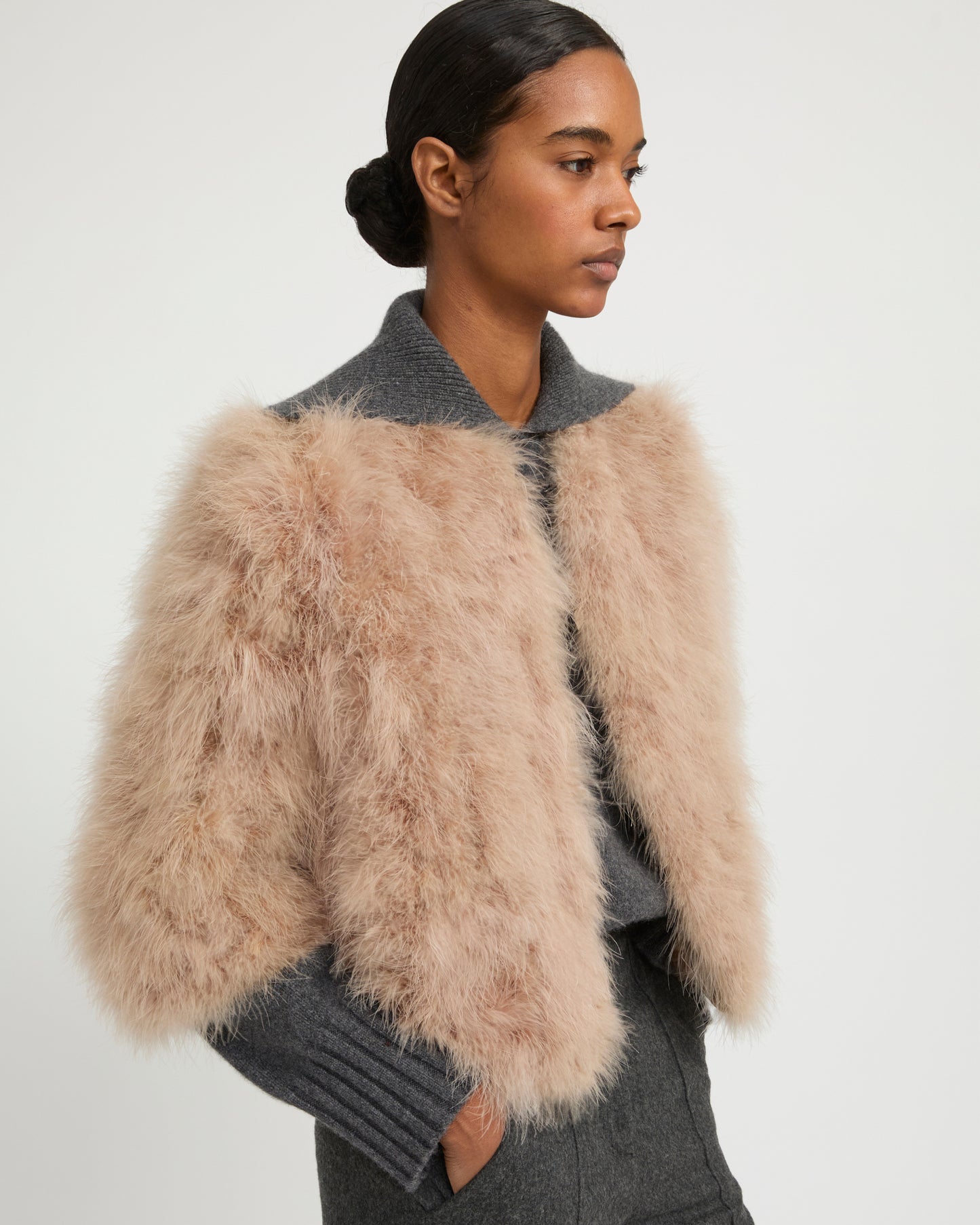Short feather jacket -Yves Salomon