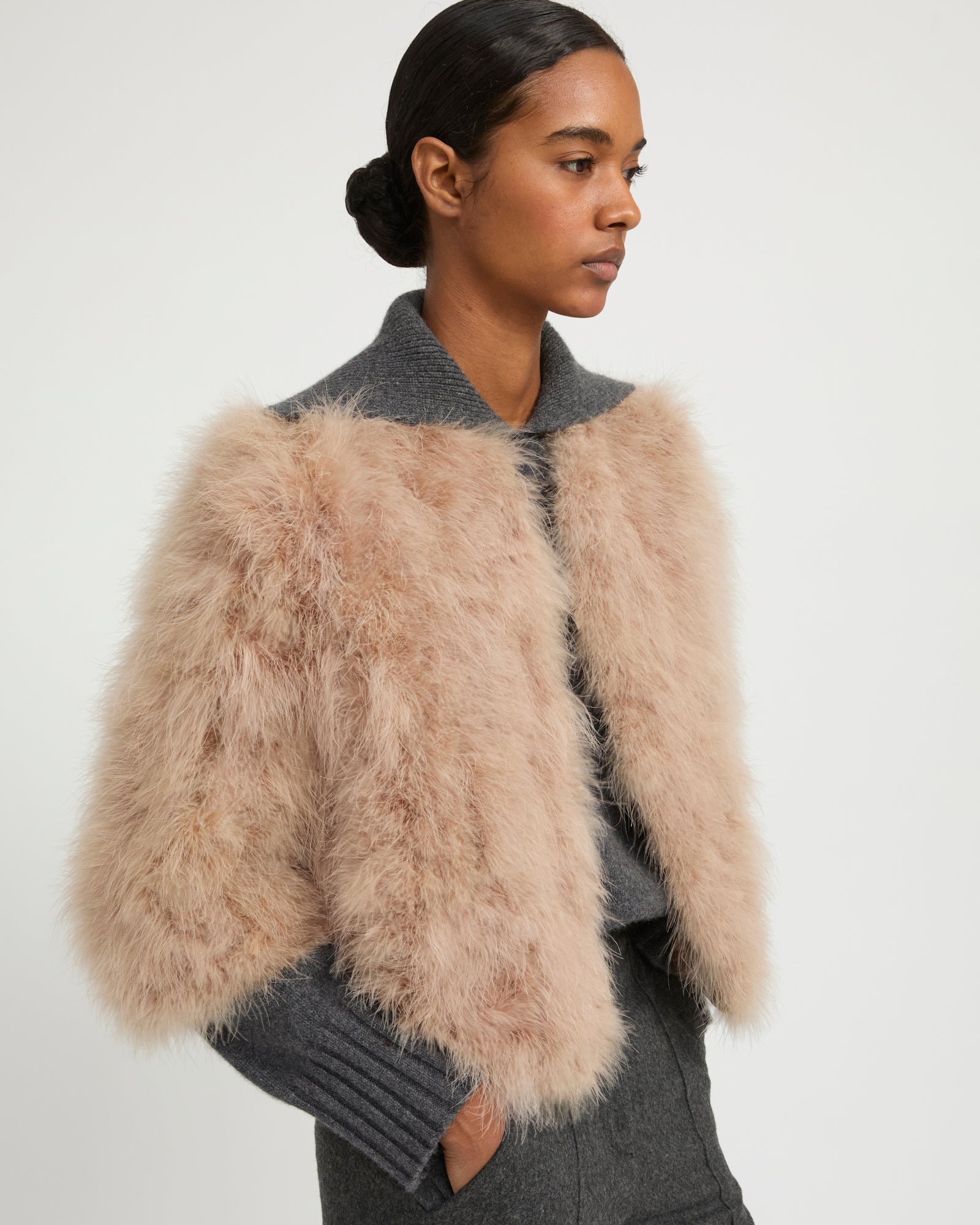 Short feather jacket -Yves Salomon