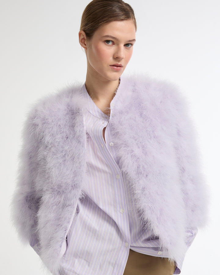 Short feather jacket -Yves Salomon - New spring summer collection