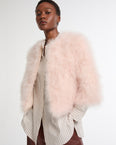 Short feather jacket
