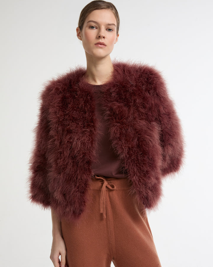Short feather jacket -Yves Salomon - New spring summer collection