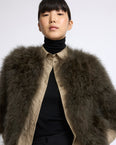 Short feather jacket