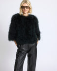 Short feather jacket