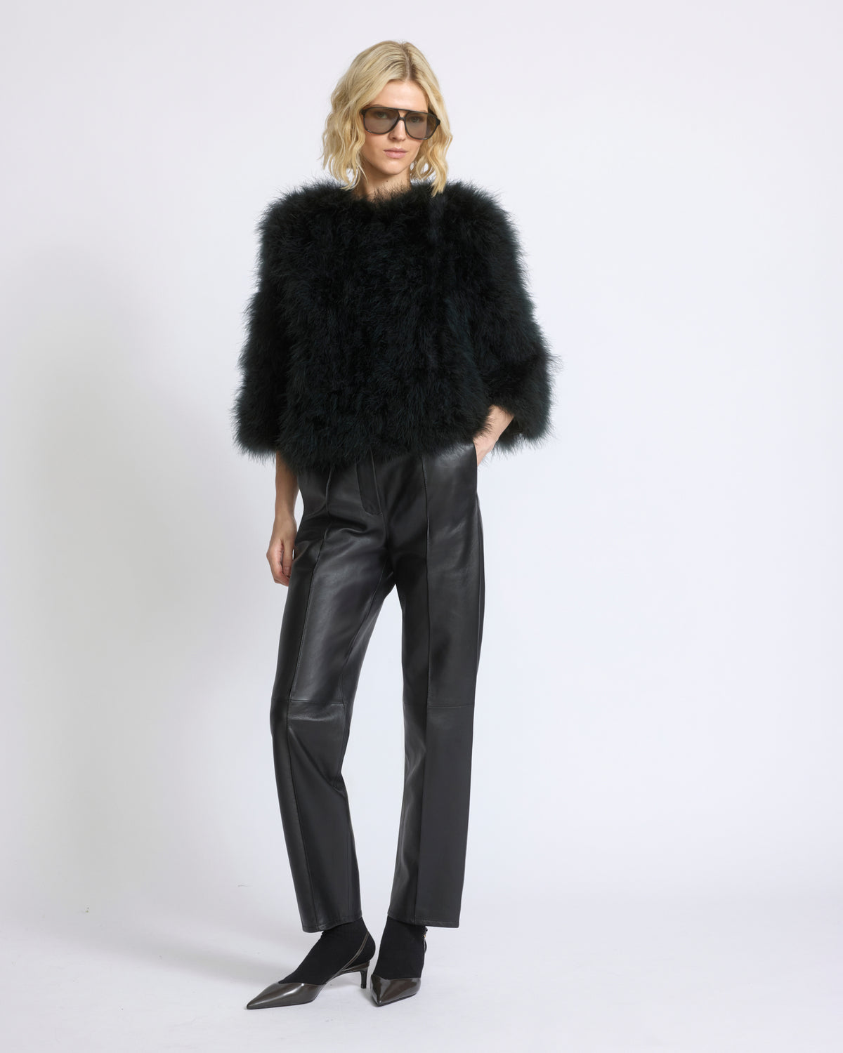 Short feather jacket - Yves Salomon - New Fall/Winter Collection