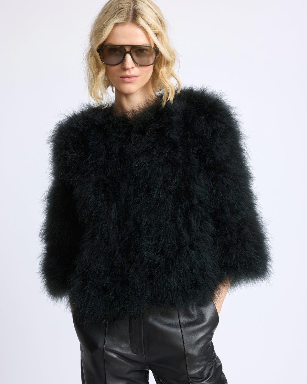 Short feather jacket - Yves Salomon - New Fall/Winter Collection