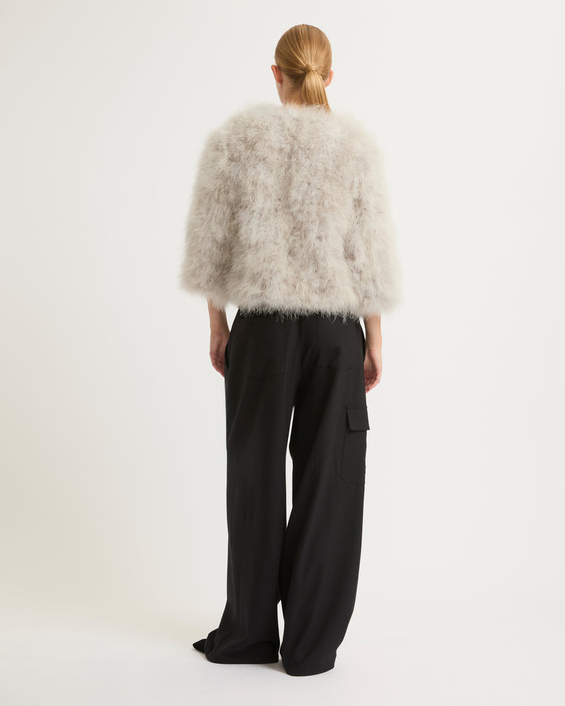 Cropped feather jacket-Yves Salomon-Winter sale & boxing day