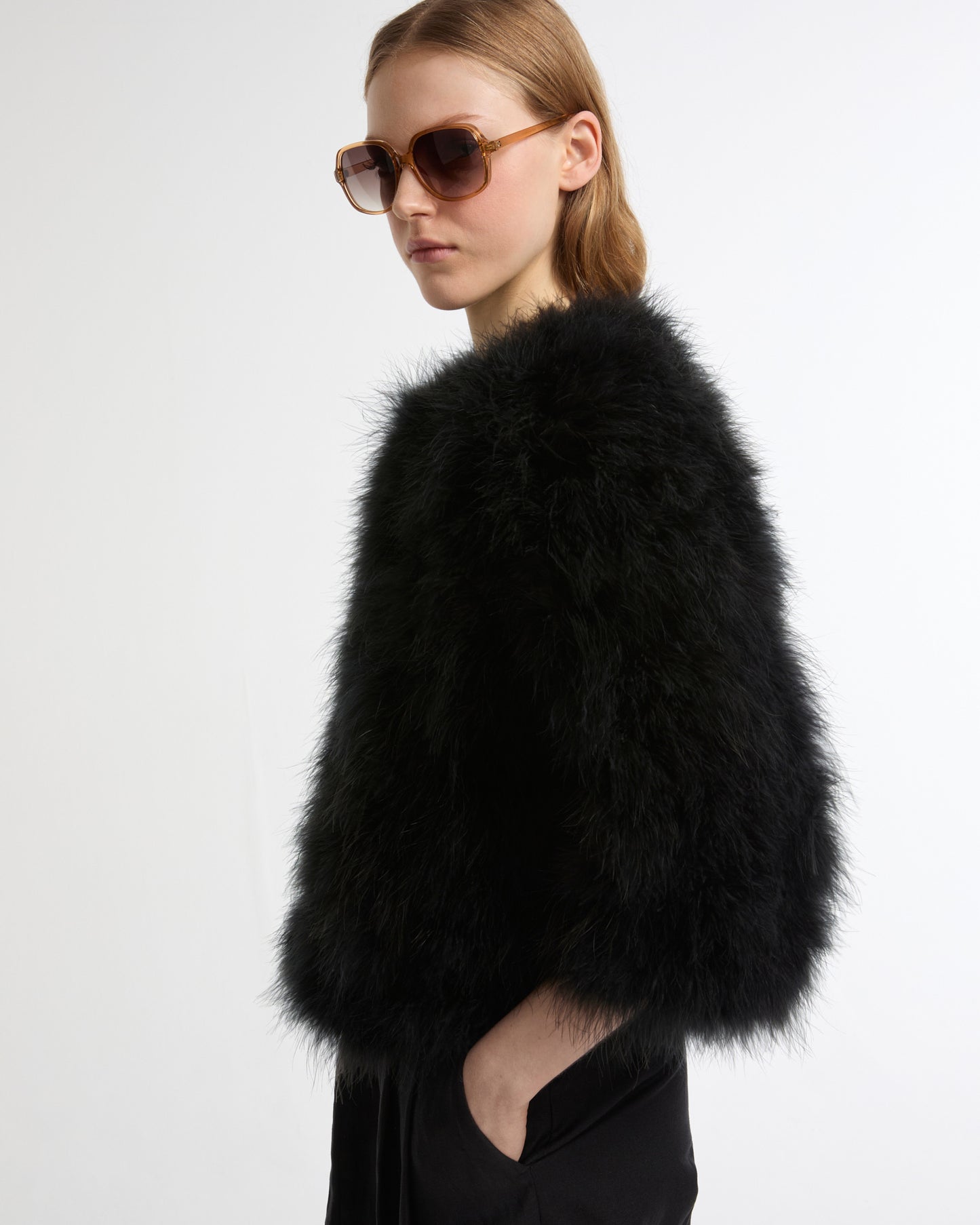 Short feather jacket -Yves Salomon - New spring summer collection