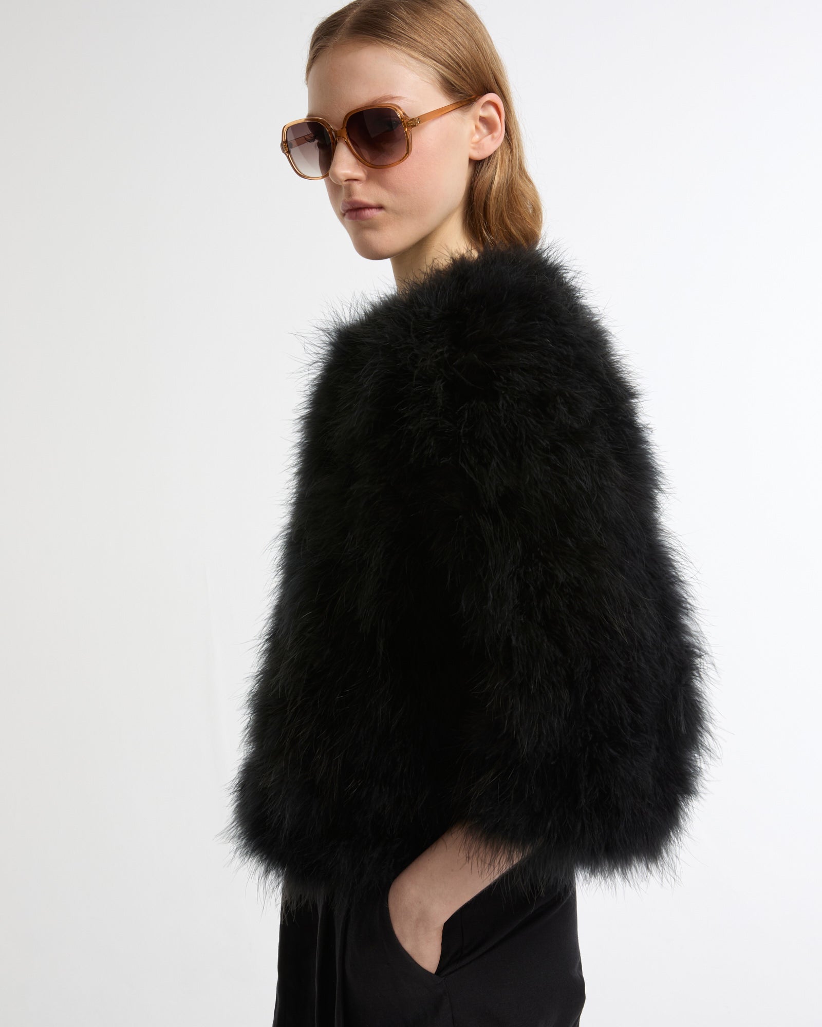Short feather jacket -Yves Salomon - New spring summer collection