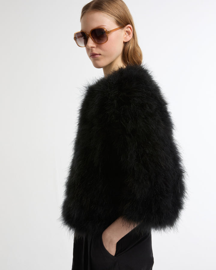 Short feather jacket -Yves Salomon - New spring summer collection