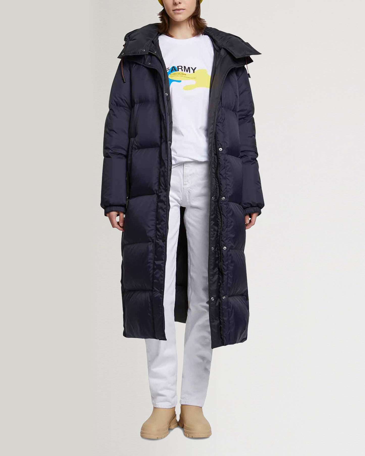 Black Friday 2025- Two-tone reversible 7/8 down jacket-Yves Salomon-Winter sale & boxing day