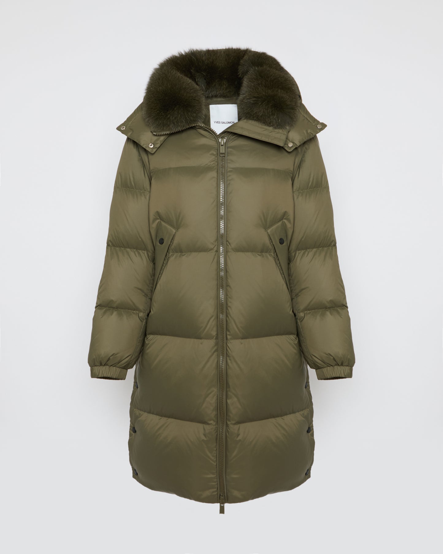 7/8 down jacket with fox fur collar