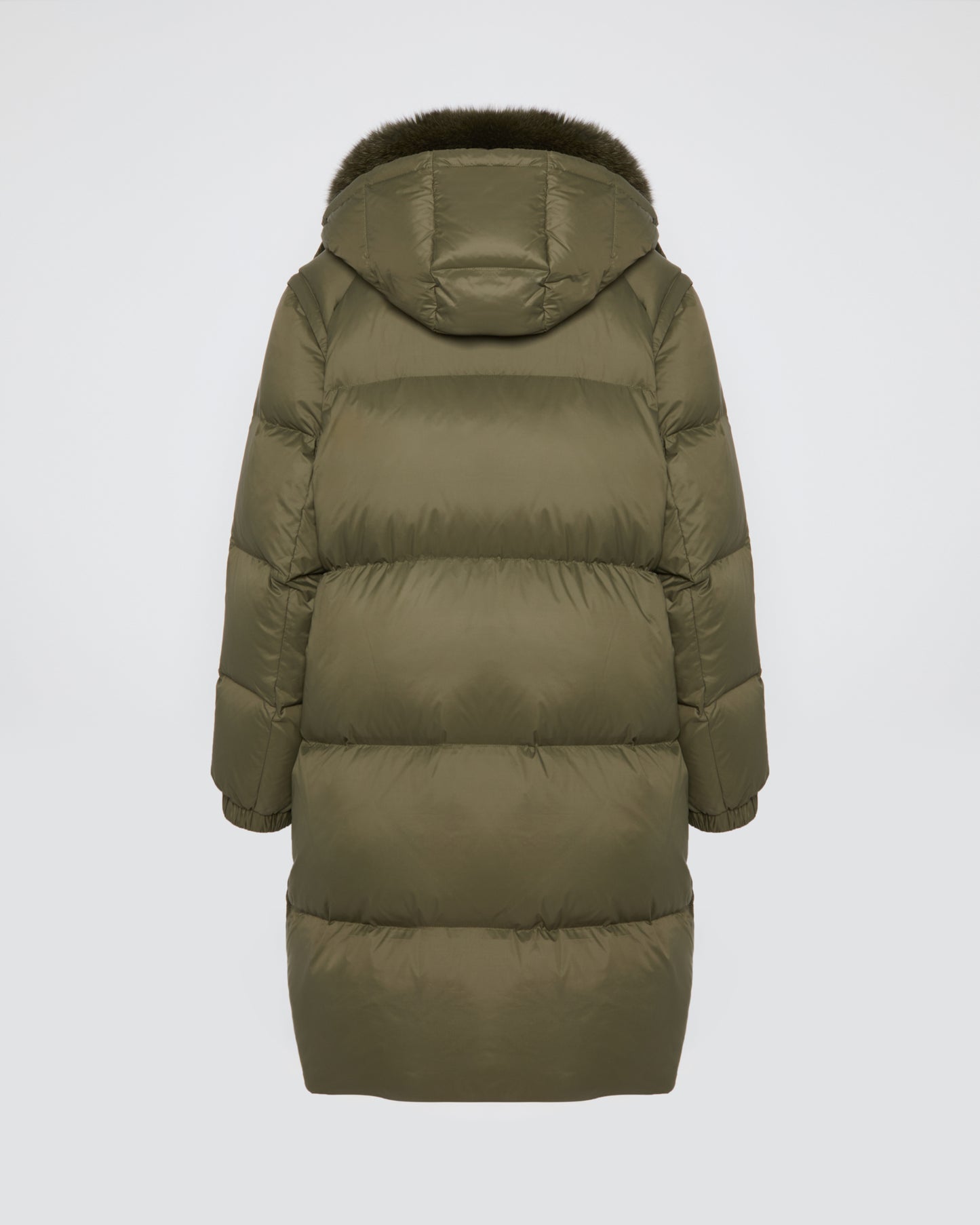 7/8 down jacket with fox fur collar