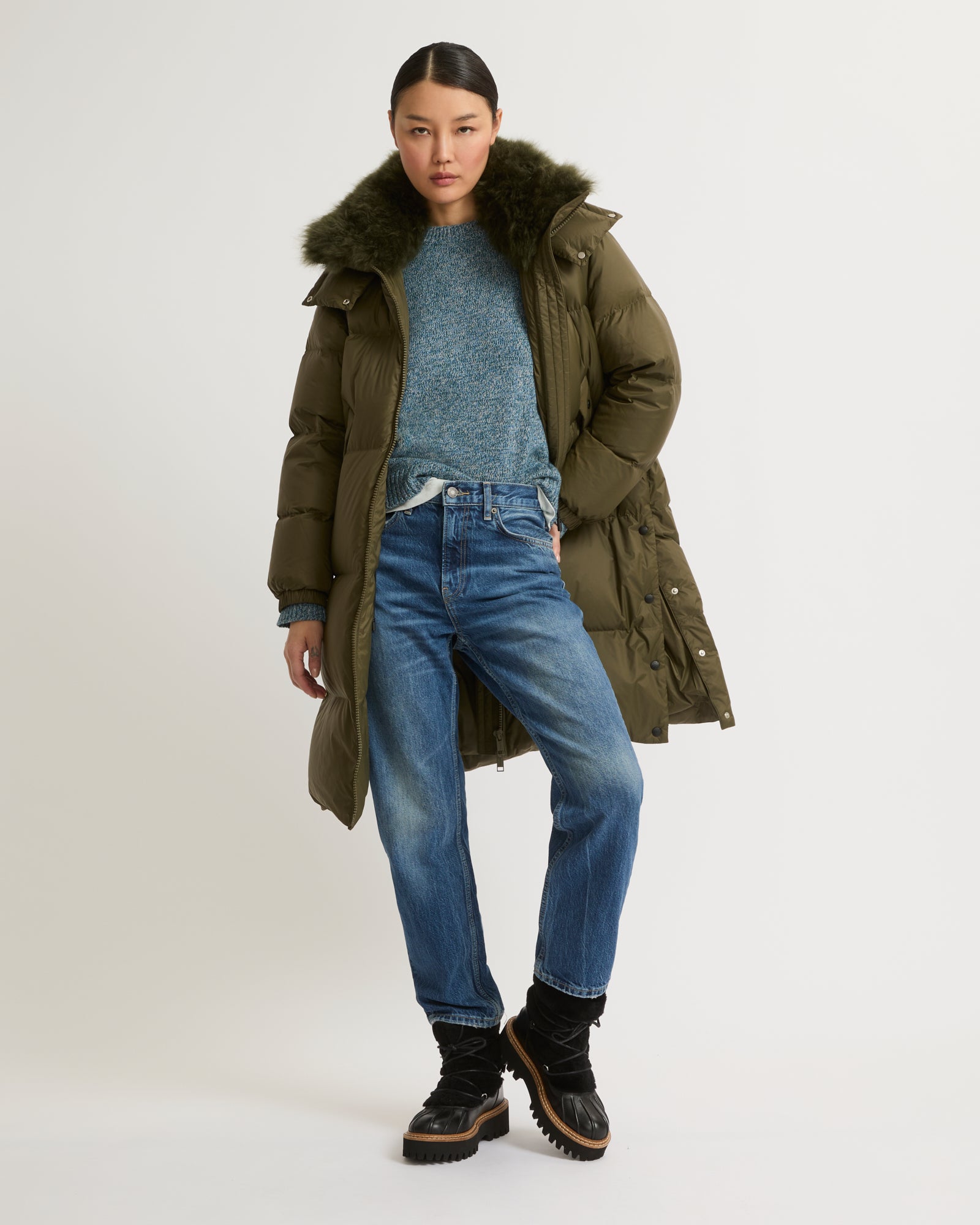 Women s long down jacket Yves Salomon PARIS Yves Salomon UK