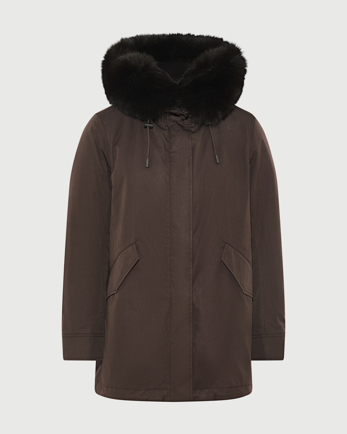 Short Iconic parka in waterproof cotton blend with fox and rabbit fur - Yves Salomon - New Fall Winter Collection