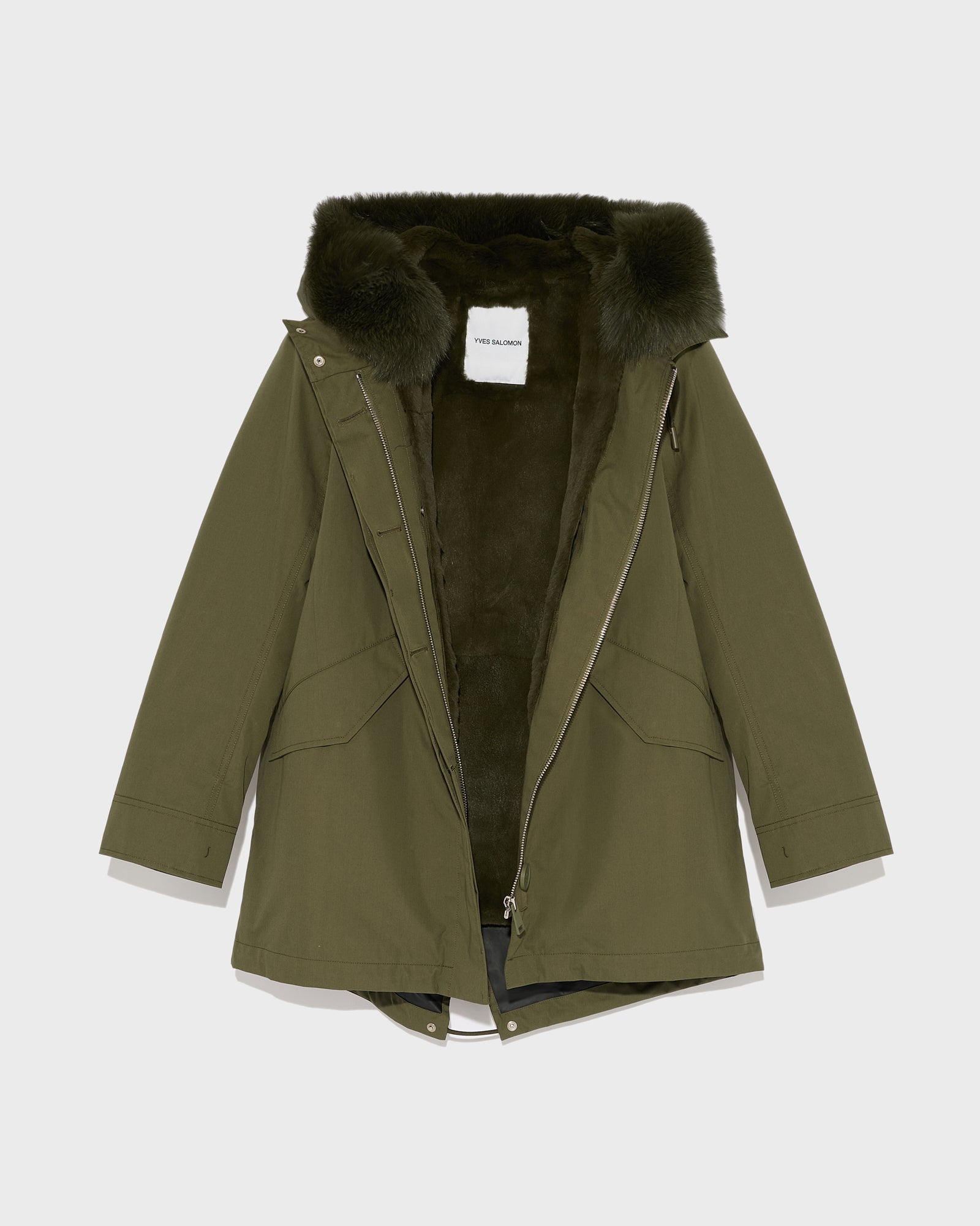 希少 Proposition プロポジション SHORT PARKA 1940s Short parka in waterproof cotton blend with fox and rabbit fur