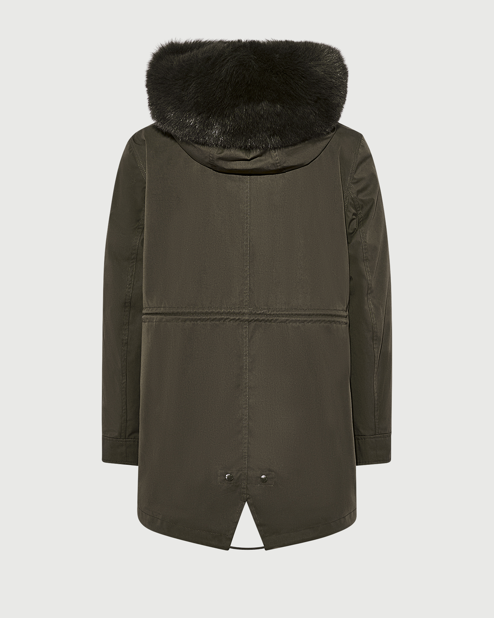 Short Iconic parka in waterproof cotton blend with fox and rabbit fur - Yves Salomon - New Fall Winter Collection