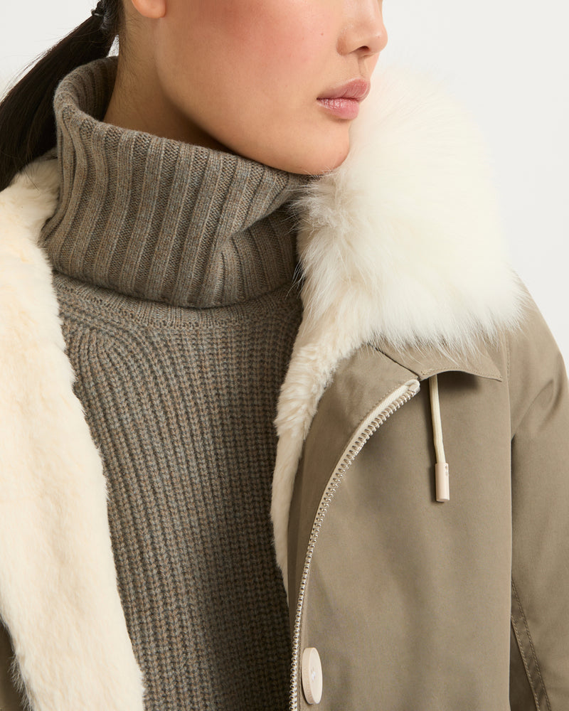 Rabbit fur collar hotsell