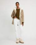 Short Iconic parka in waterproof cotton blend with fox and rabbit fur