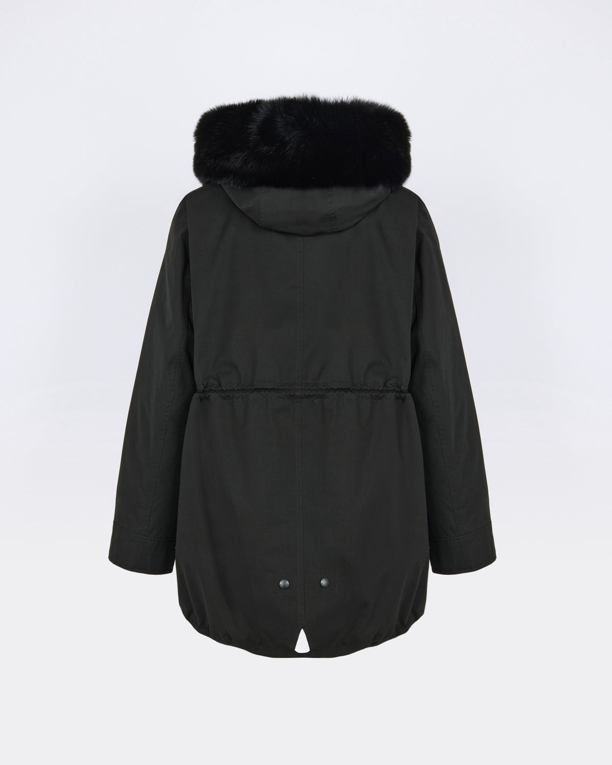 Short Iconic parka in waterproof cotton blend with fox and rabbit fur - Yves Salomon - New Fall/Winter Collection