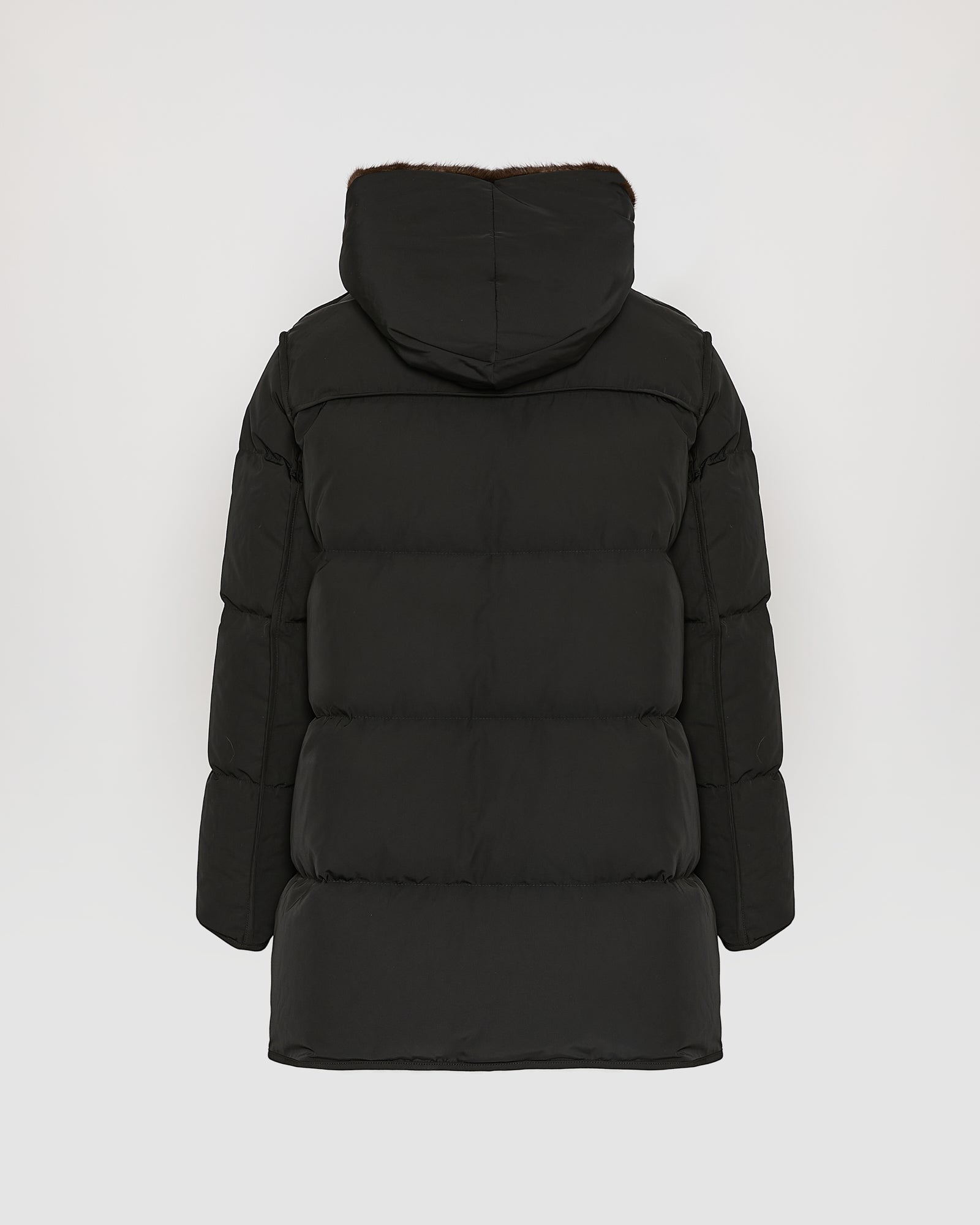 "A" Line puffer jacket in technical fabric and mink fur -Yves Salomon