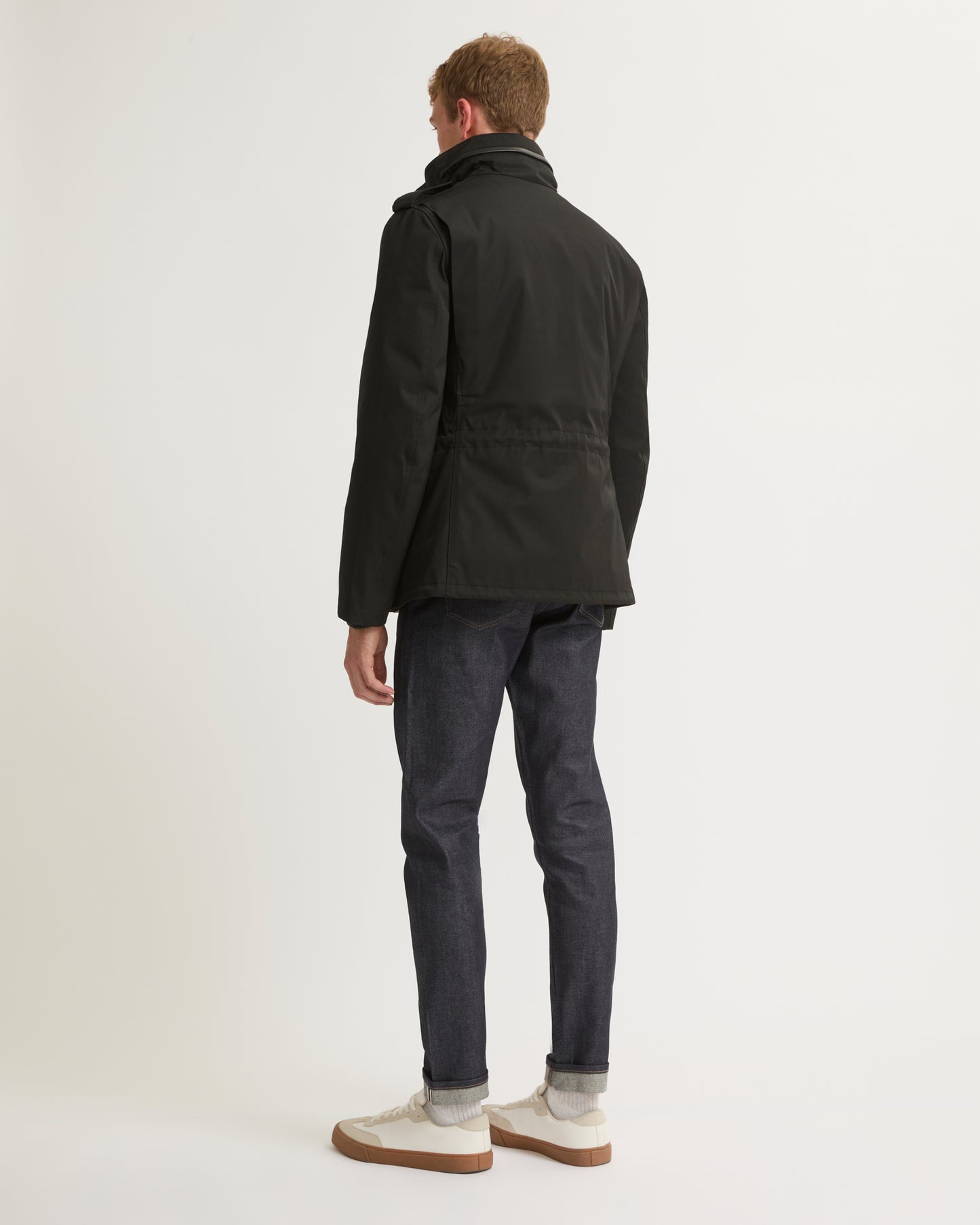 Technical Waterproof Gabardine Field Jacket With Mink Fur Collar