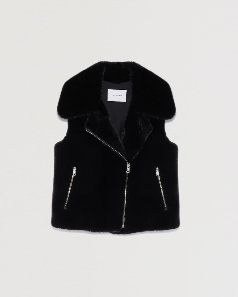 Short jacket in long-haired mink fur-Yves Salomon-Winter sale & boxing day