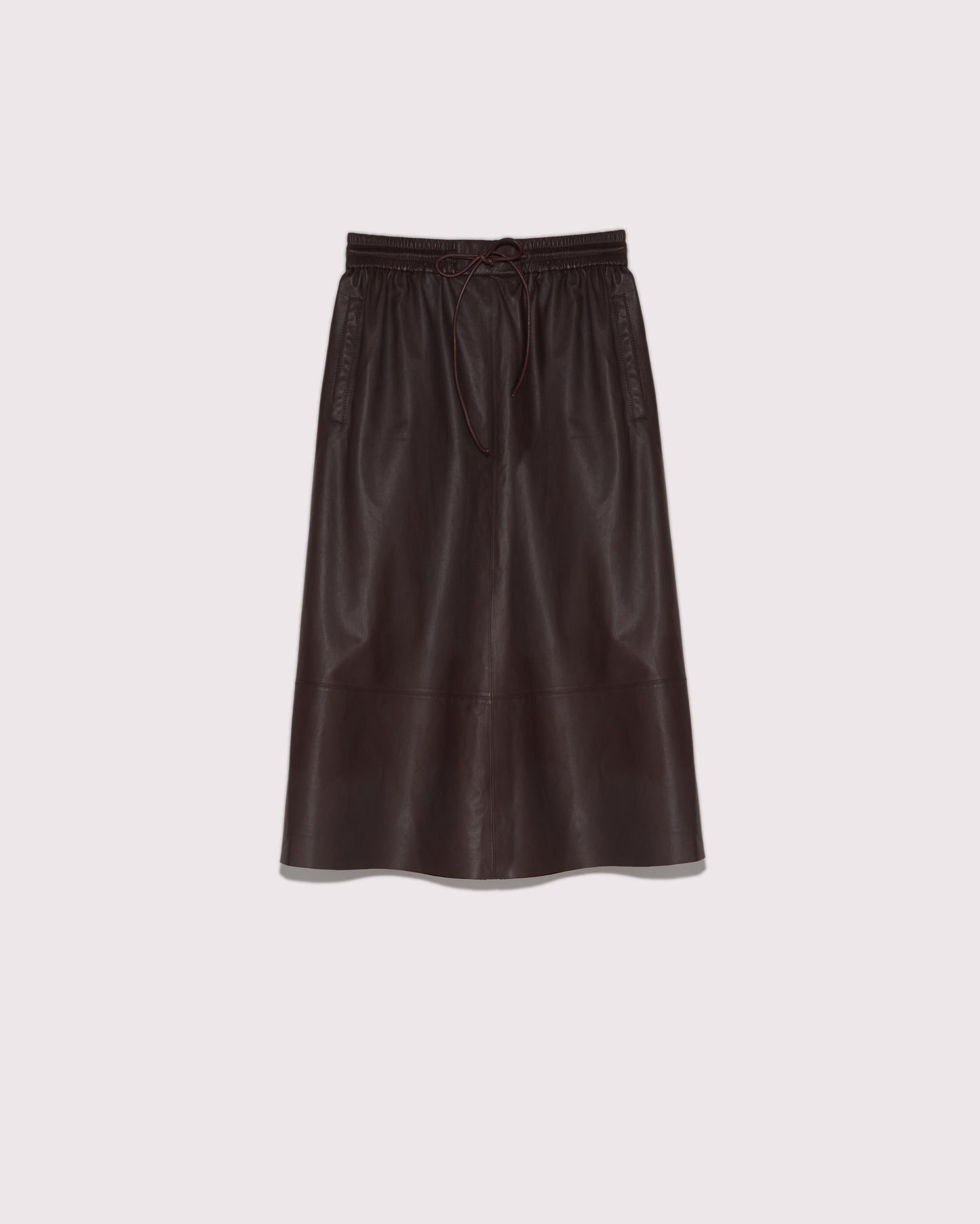 Summer sale -  Flared skirt in lamb leather - Yves Salomon
