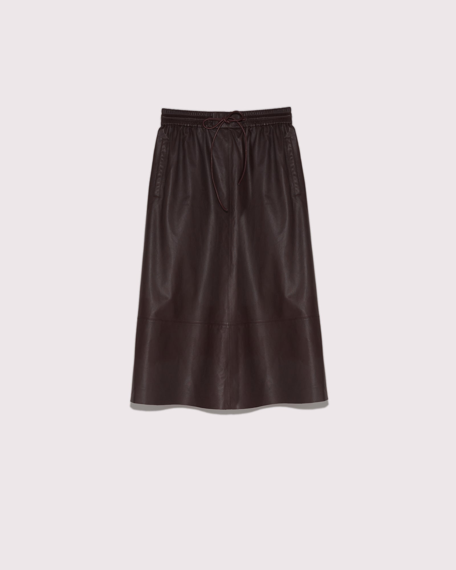 Summer sale -  Flared skirt in lamb leather - Yves Salomon