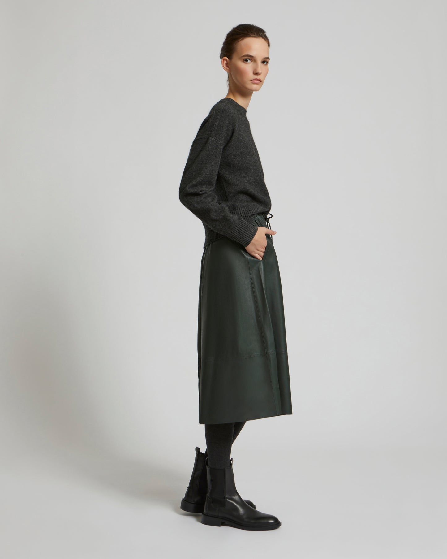 Black Friday 2025- Flared skirt in lamb leather -Yves Salomon