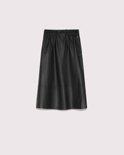 Flared skirt in lamb leather