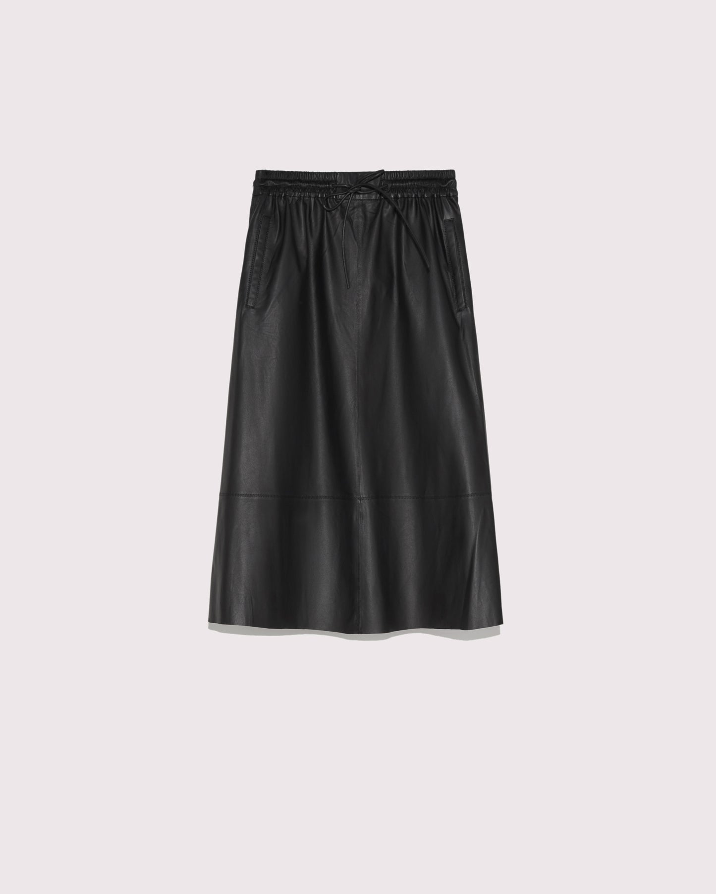 Summer sale -  Flared skirt in lamb leather - Yves Salomon