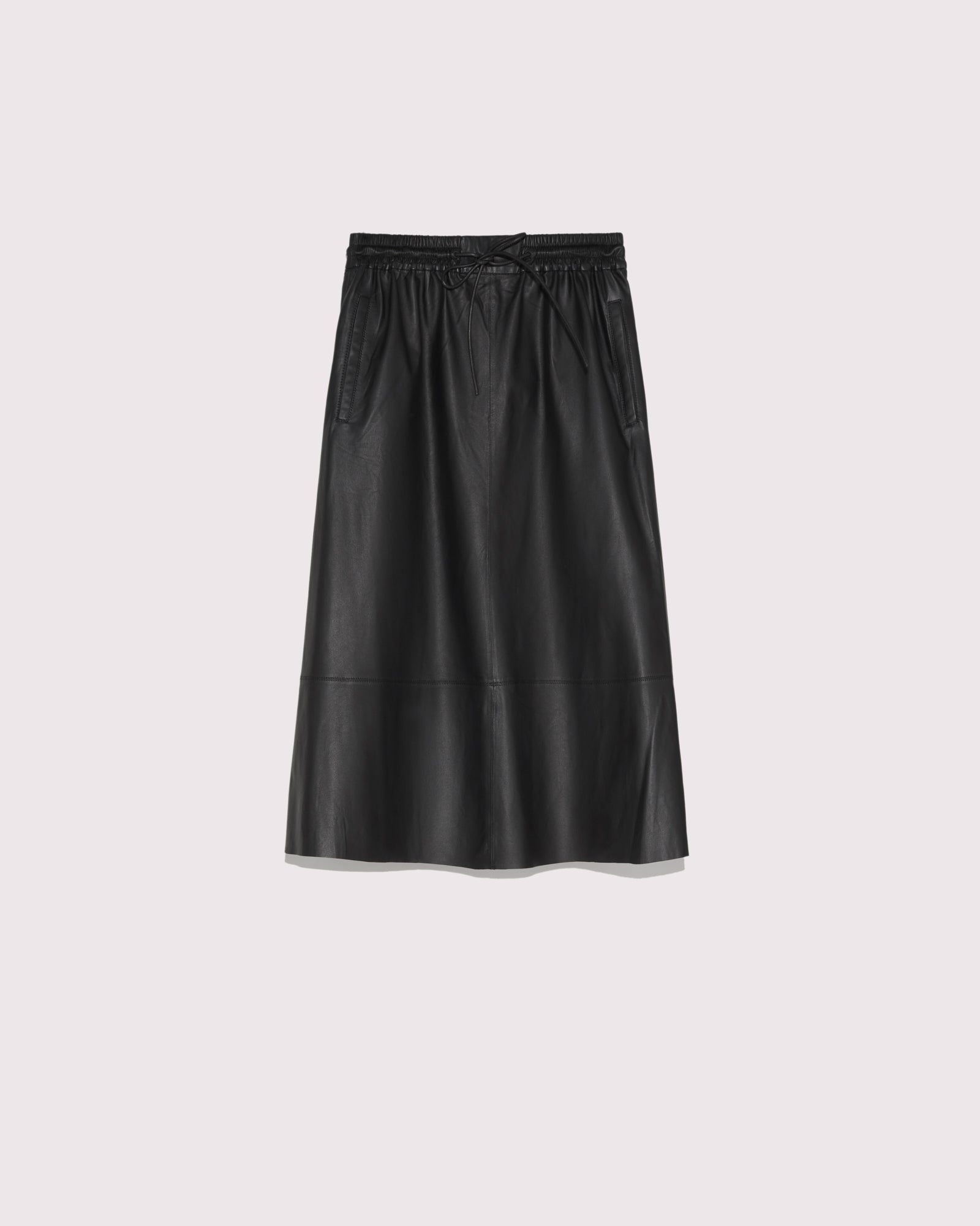 Summer sale -  Flared skirt in lamb leather - Yves Salomon