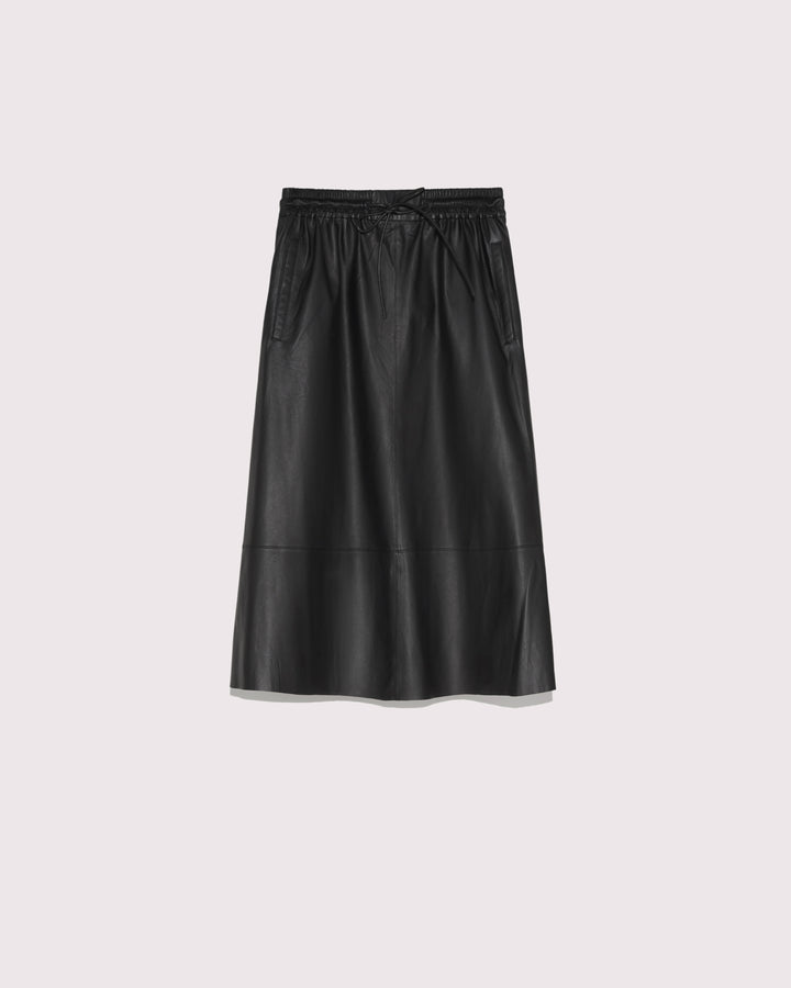 Summer sale -  Flared skirt in lamb leather - Yves Salomon
